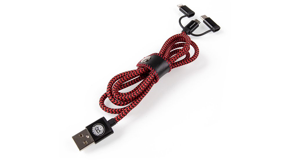 Shop Jaguar Woven iPhone Cable - Red and Black in KSA